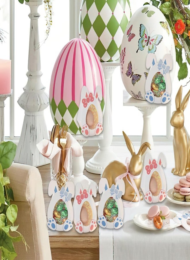 بيسماهير علب حلوى بيض عيد الفصح من BASEMMAHER، 10 قطع، كرتون على شكل أرنب بنافذة، علب تخزين ورقية لعيد الربيع، أكياس لحفظ الشوكولاتة والبسكويت والحلويات، لوازم حفلات الربيع - Image 4